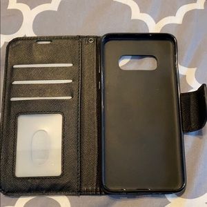 Samsung s10e black wallet case